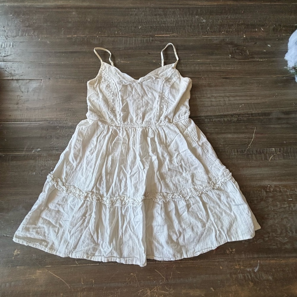 White Lace Trim Sundress